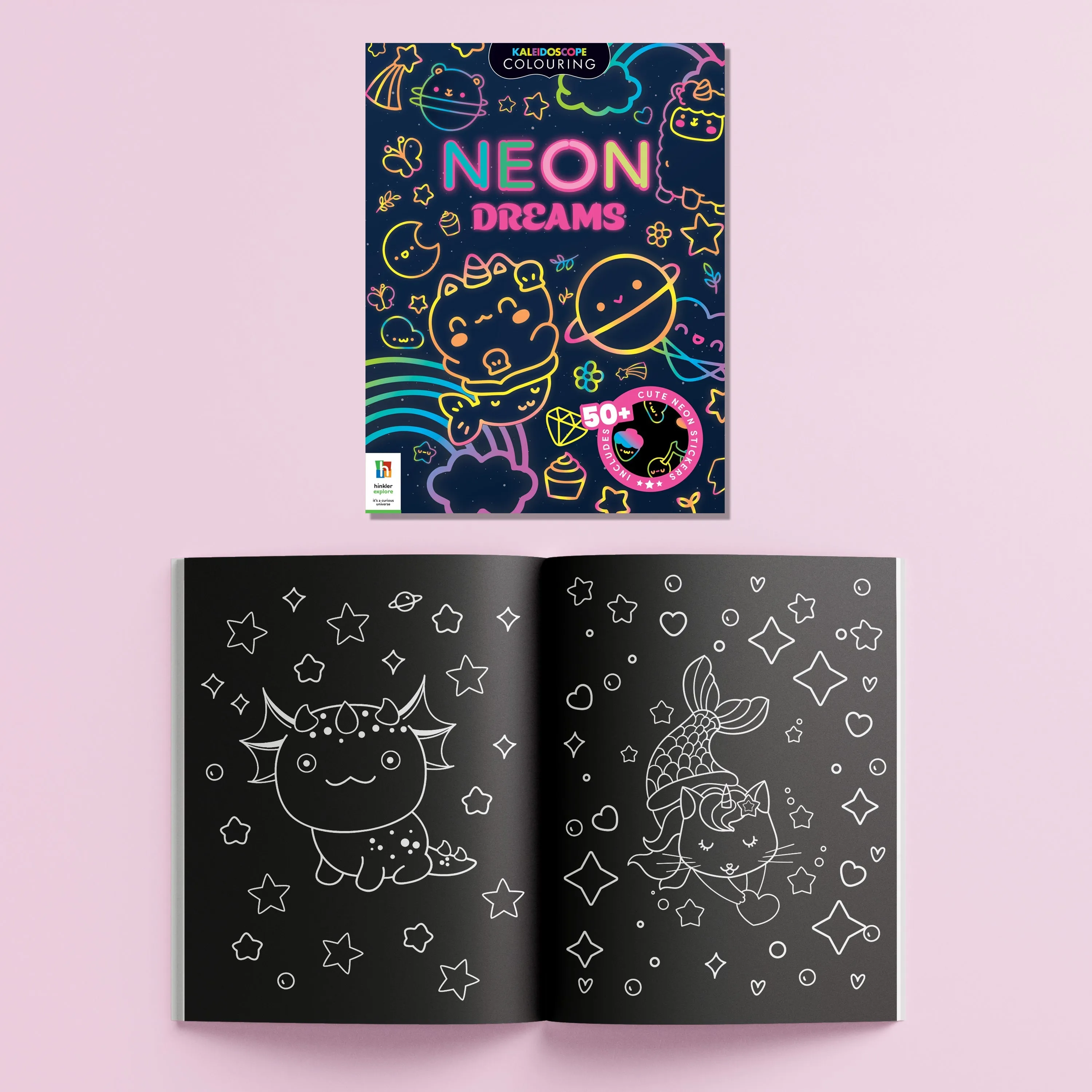 Kaleidoscope Sticker Colouring: Neon Dreams
