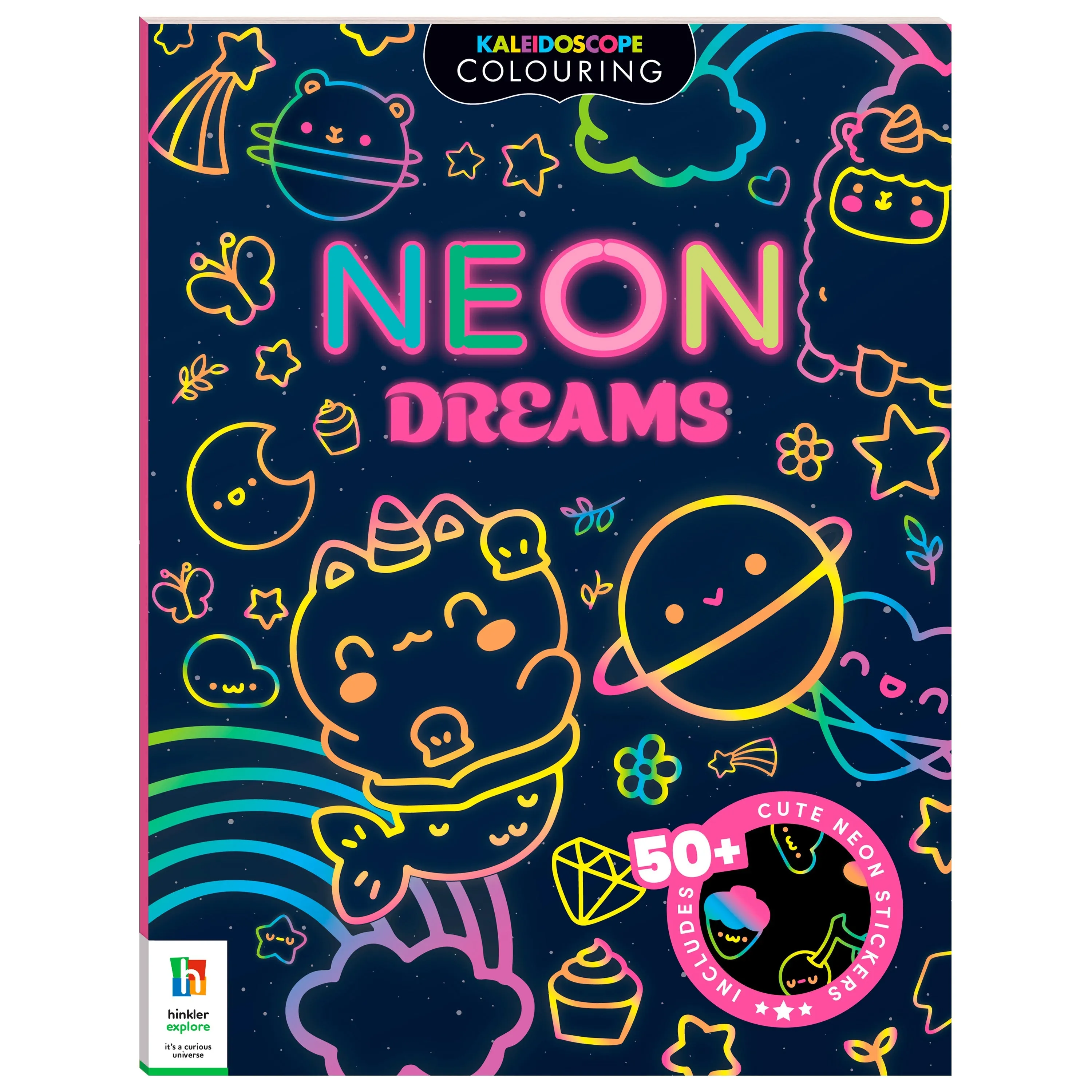 Kaleidoscope Sticker Colouring: Neon Dreams