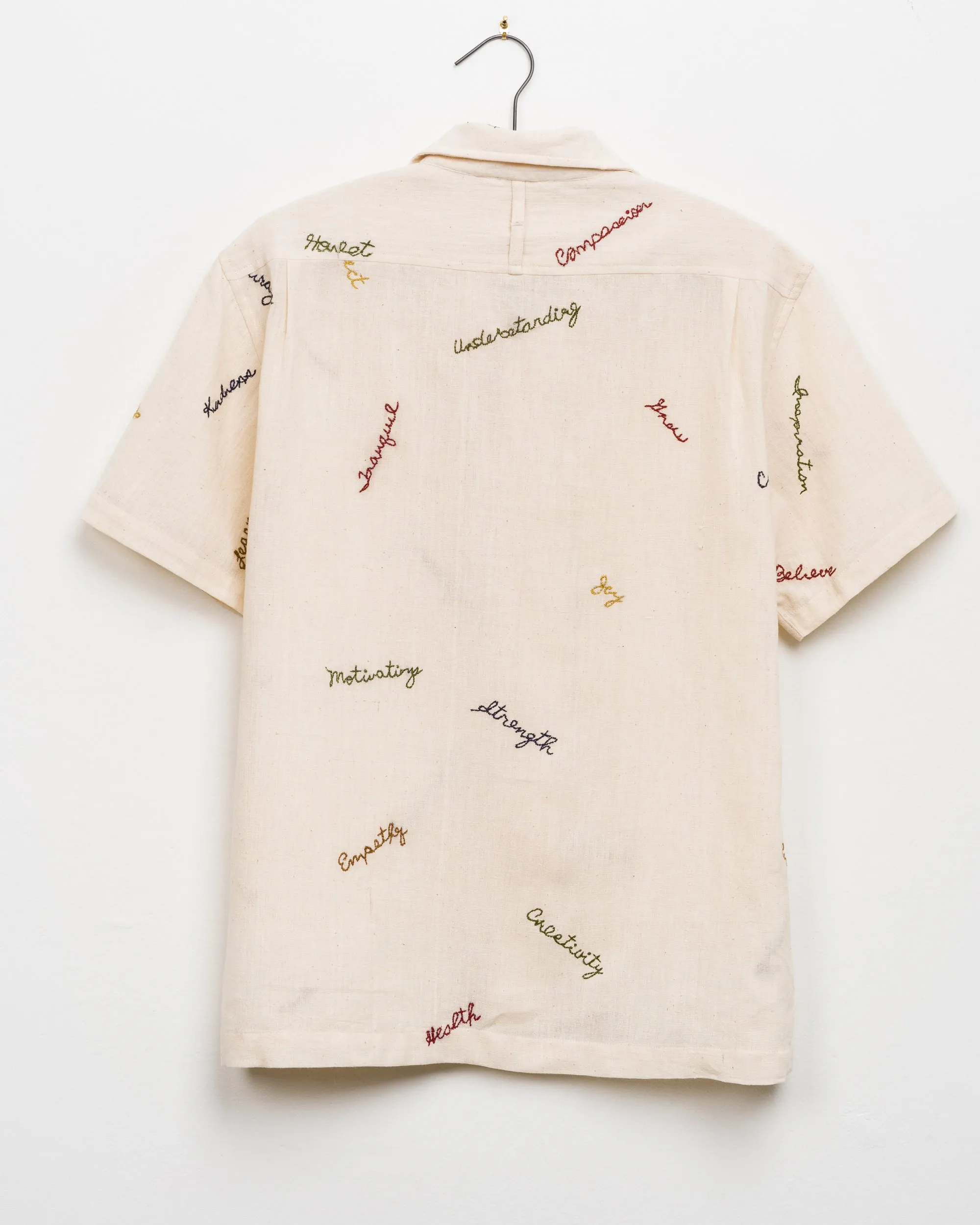 Khushi Affirmations Embroidered Camp Shirt