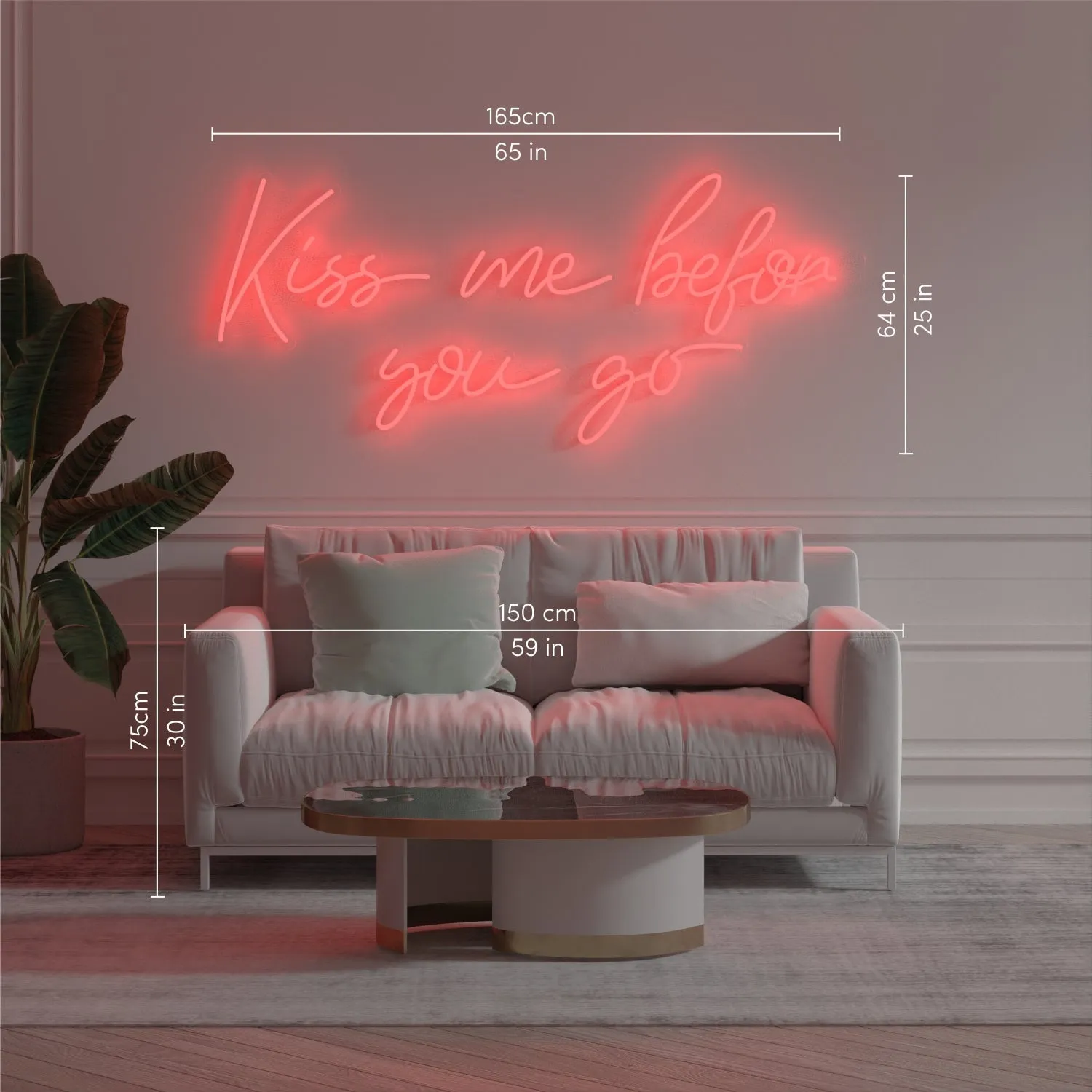 Kiss me before you go - LED neon sign