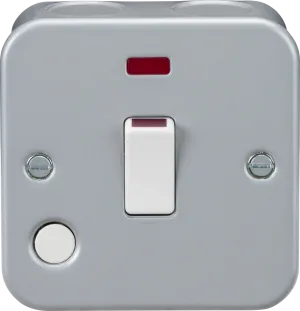 Knightsbridge M8341NF Metal Clad 20A 1G DP Switch with Neon & Flex Outlet