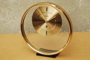 Kruger Floating Lucite Gold Round Mantel Clock
