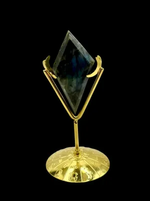Labradorite Rhombus / Diamond with Zodiac Stand