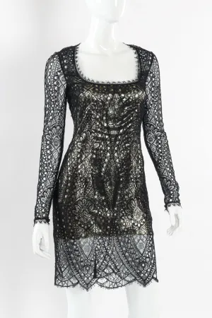 Lace Overlay Cocktail Dress