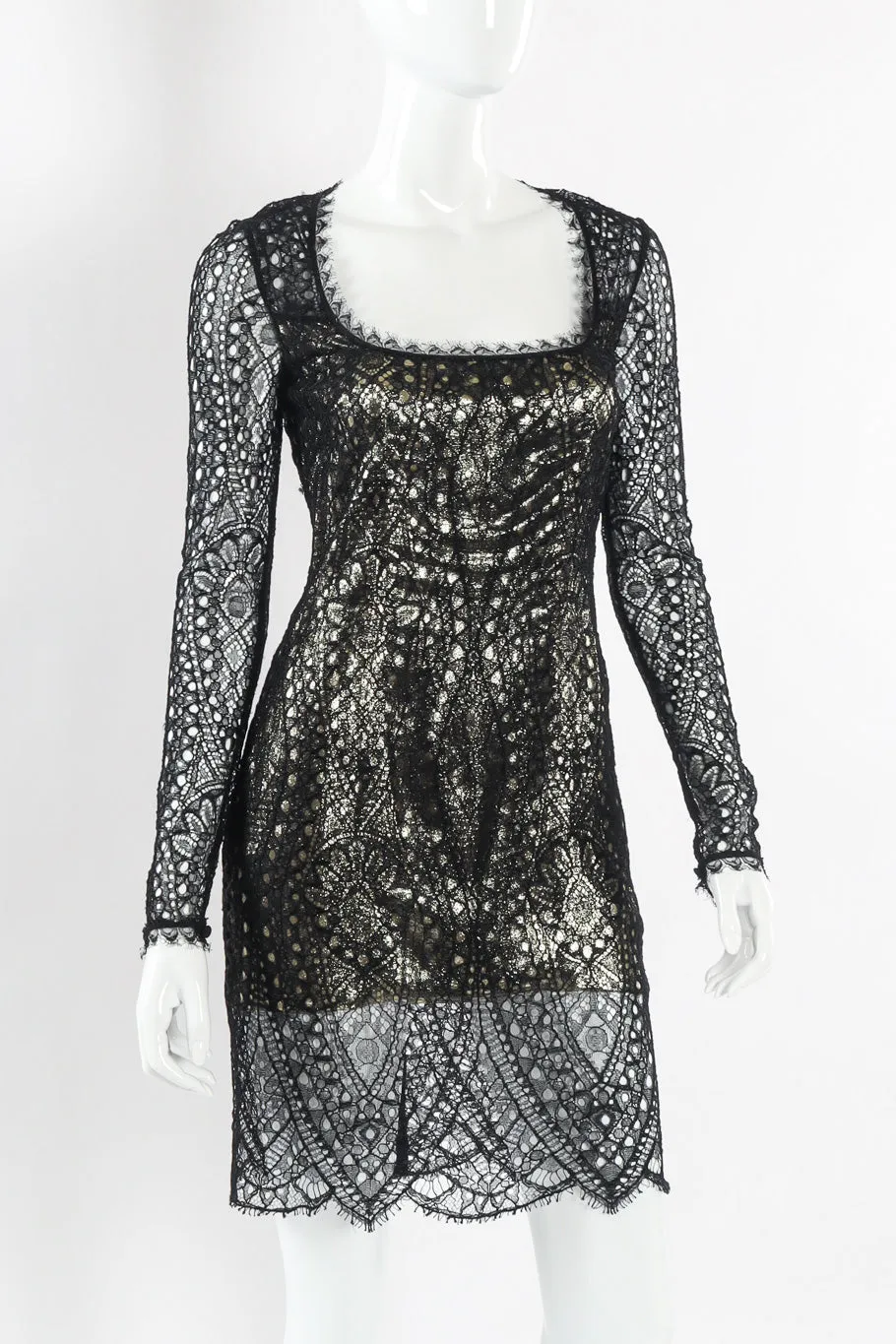 Lace Overlay Cocktail Dress