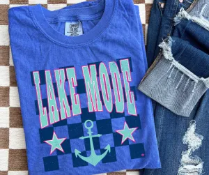 Lake Mode Checkered Background Tees
