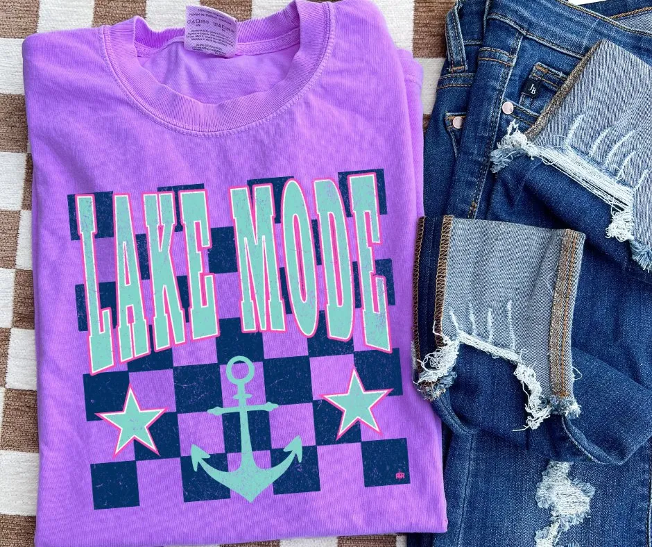 Lake Mode Checkered Background Tees