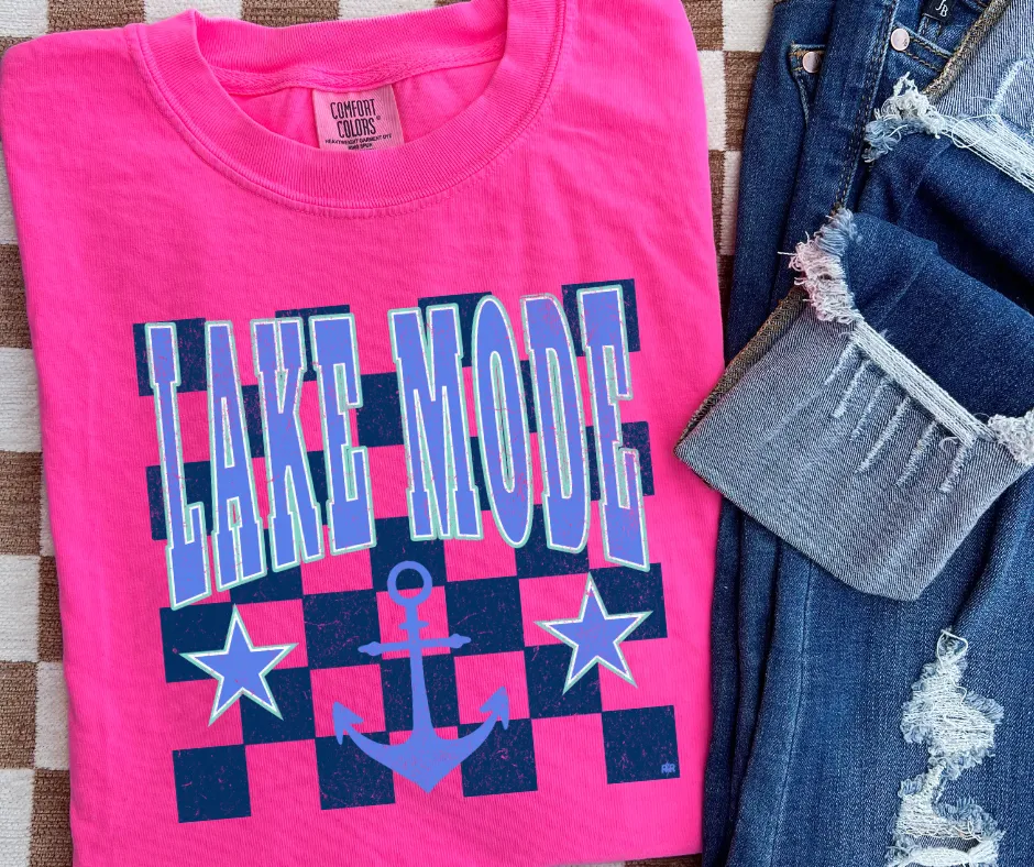 Lake Mode Checkered Background Tees