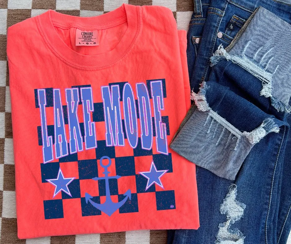 Lake Mode Checkered Background Tees