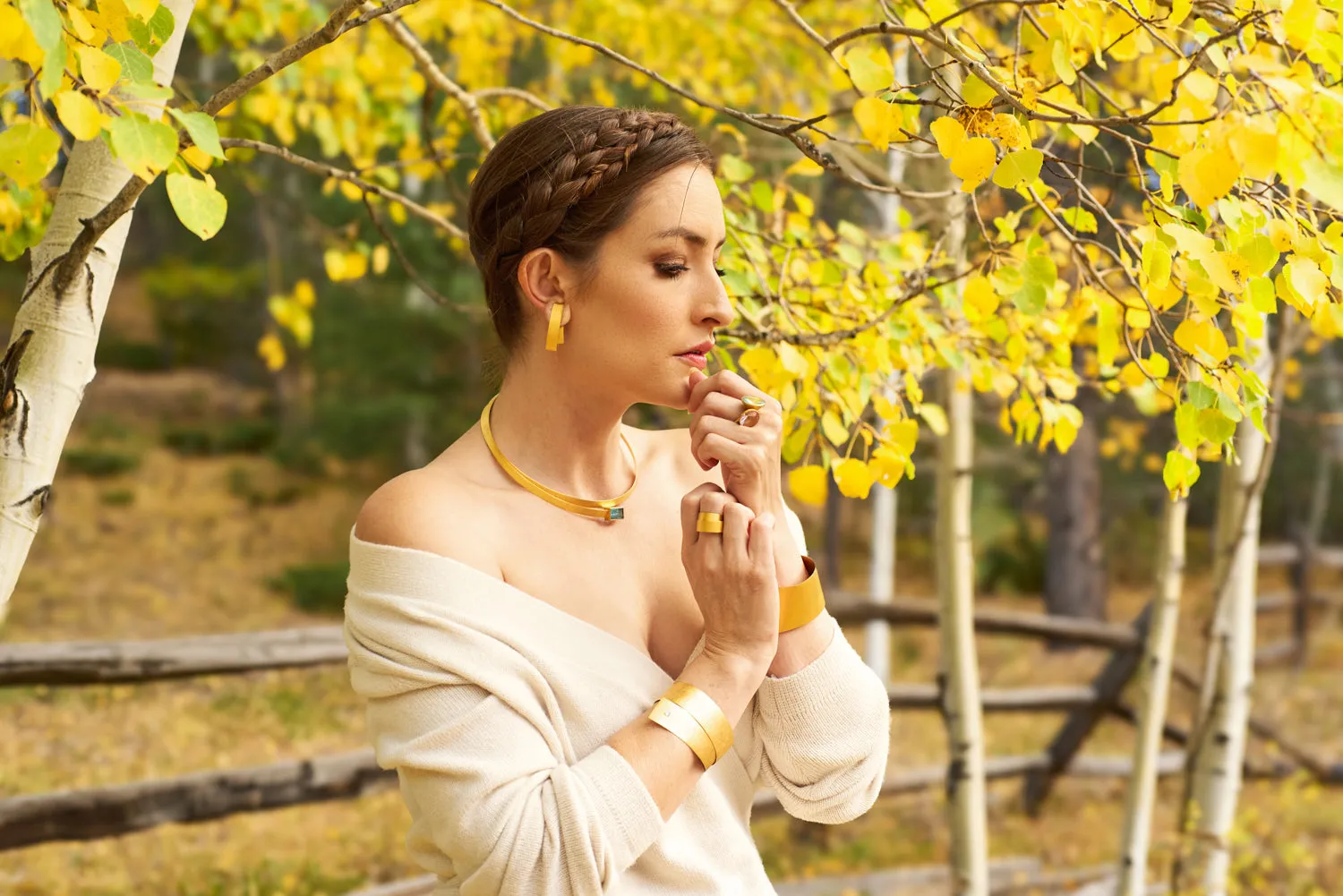 Large Folded Gold Earrings