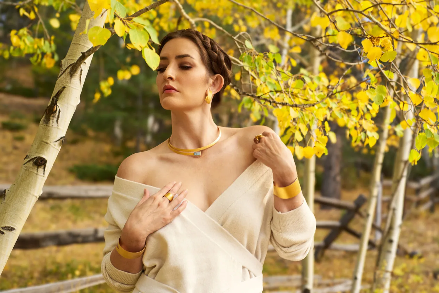 Large Folded Gold Earrings