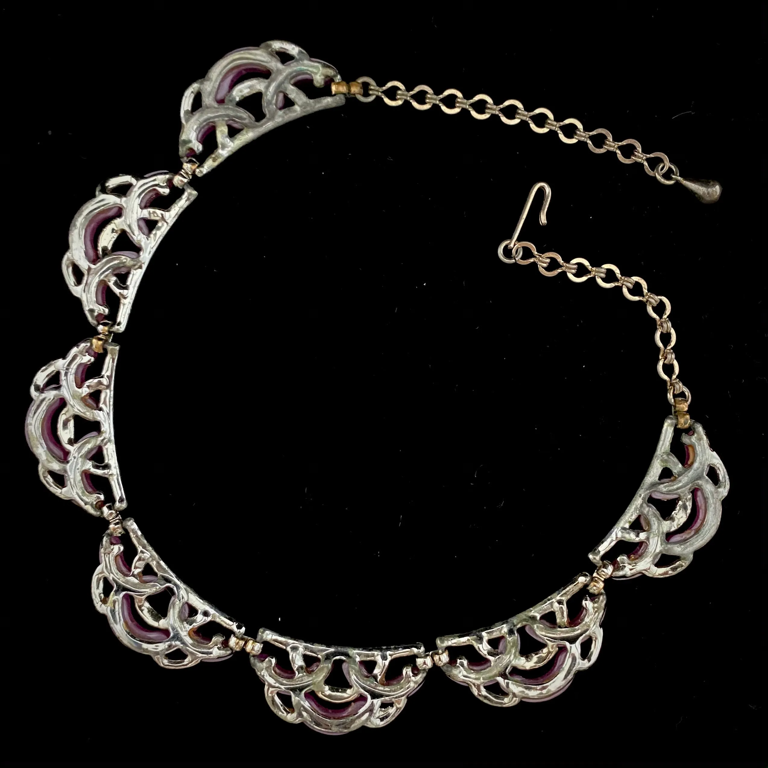 Late 50s/ Early 60s Purple Lucite Necklace