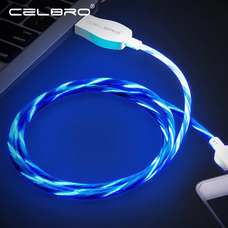 LED Luminous Micro USB Type C Charging Cable For Iphone X 8 Huawei Honor 9 Lite Xiaomi Redmi Note 5/5A Cell Phone Charger Cabel