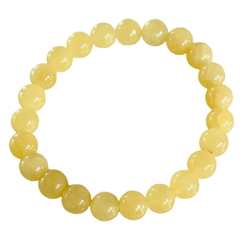 Lemon Jade Bracelet - 8mm Round