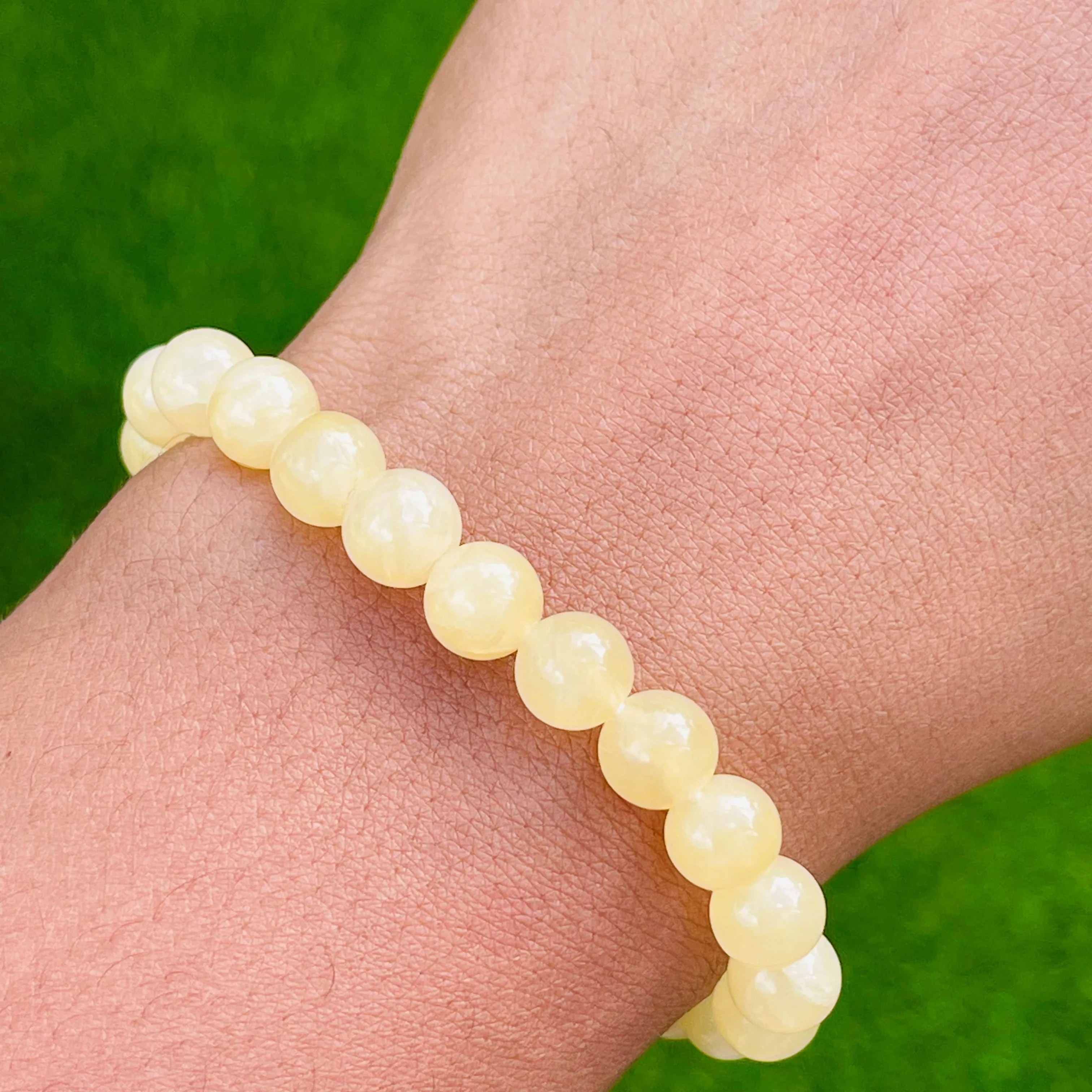 Lemon Jade Bracelet - 8mm Round