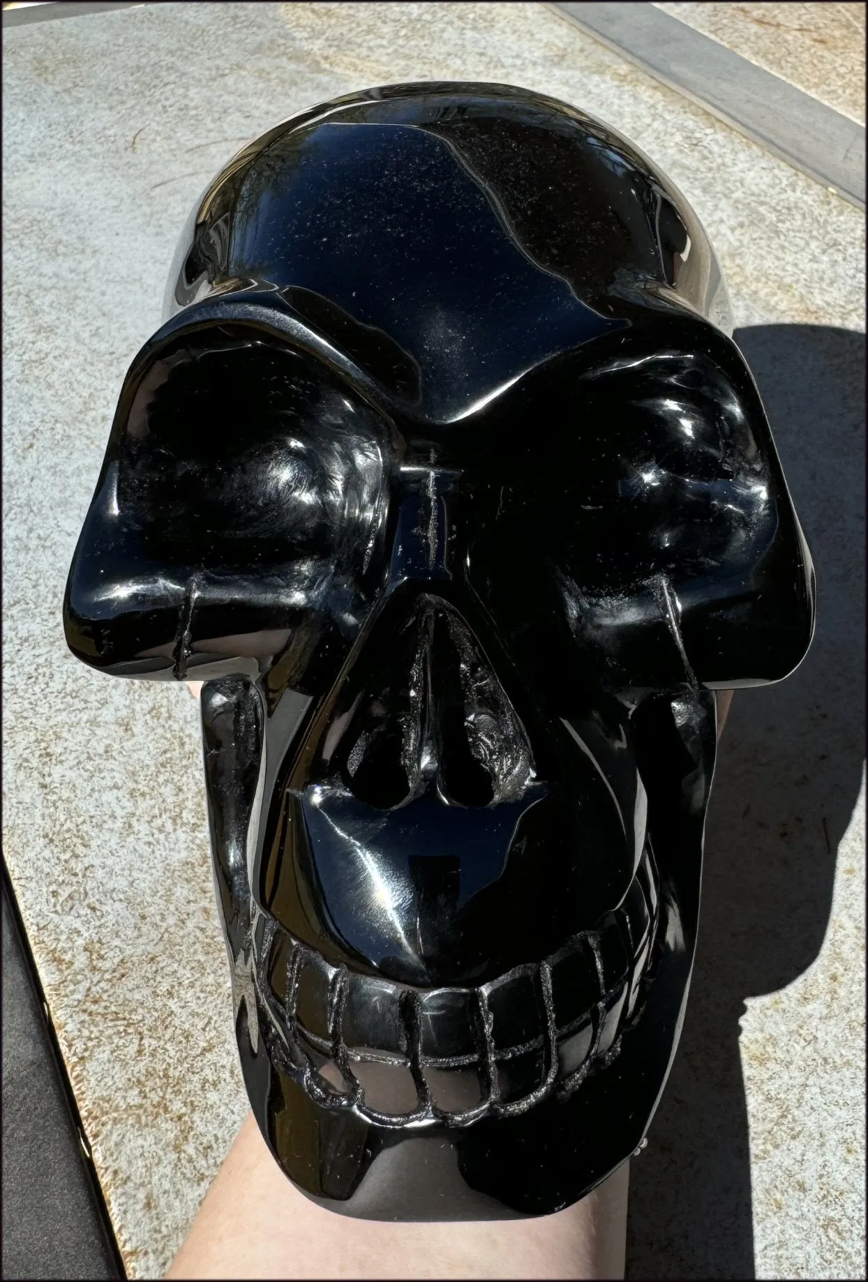 LifeSize BLACK OBSIDIAN Crystal Skull - Protection, Grounding - 10lbs 