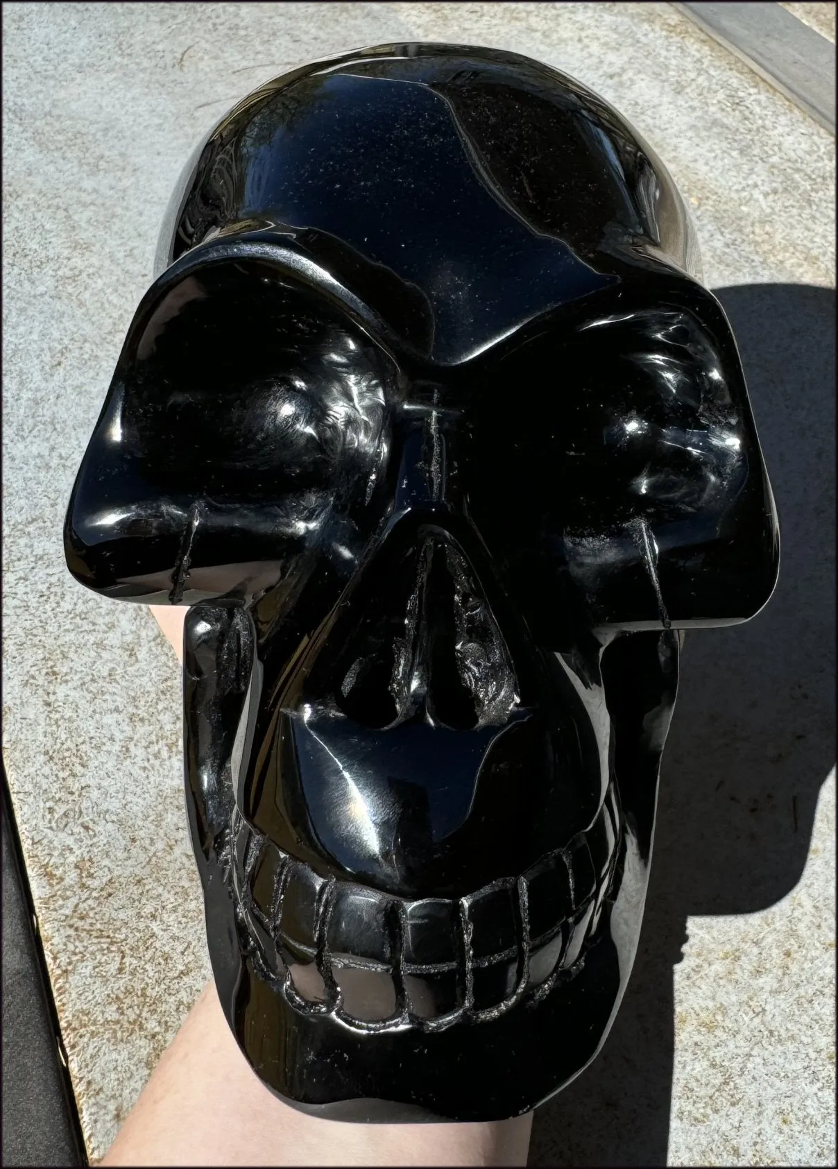 LifeSize BLACK OBSIDIAN Crystal Skull - Protection, Grounding - 10lbs 