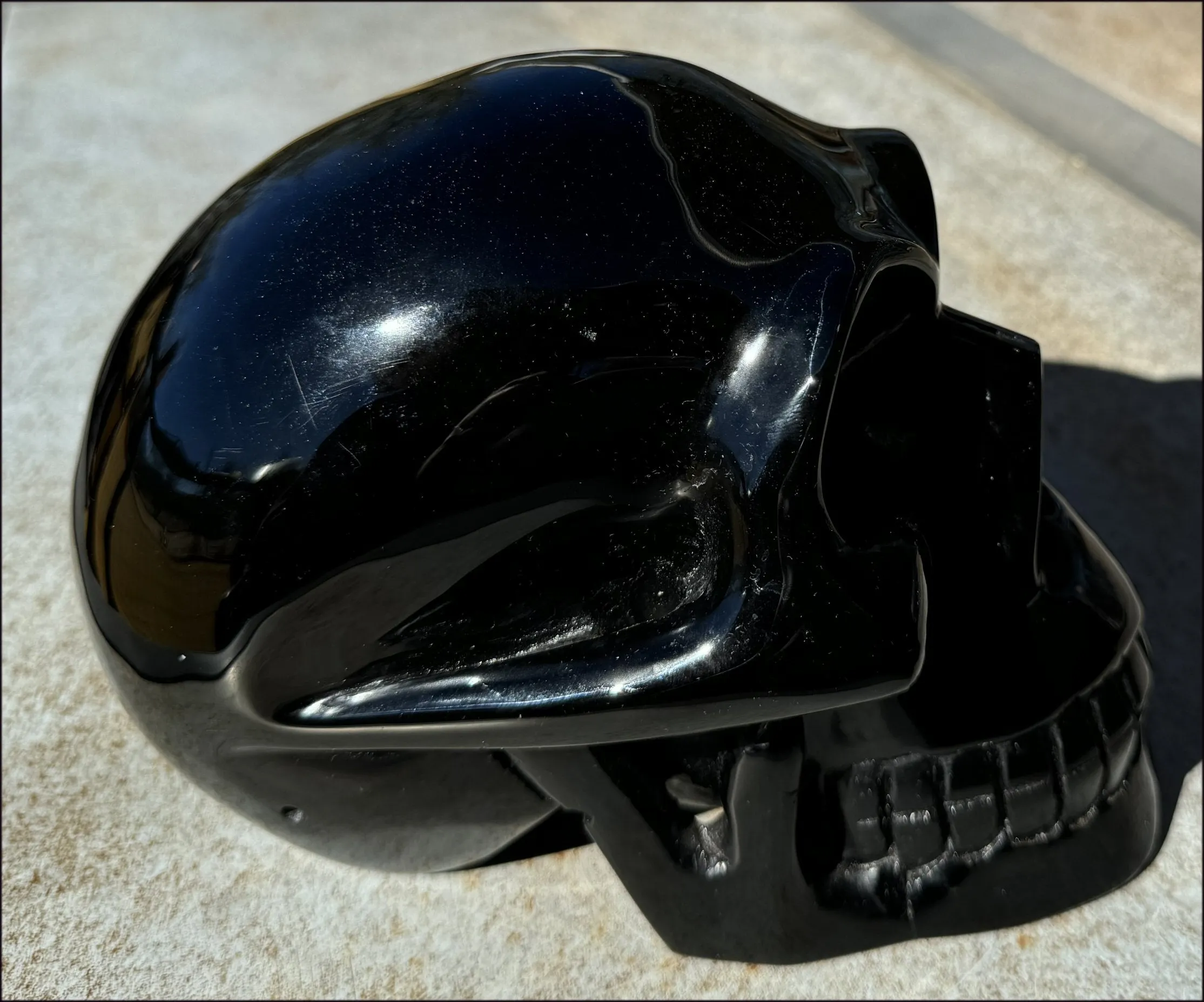 LifeSize BLACK OBSIDIAN Crystal Skull - Protection, Grounding - 10lbs 