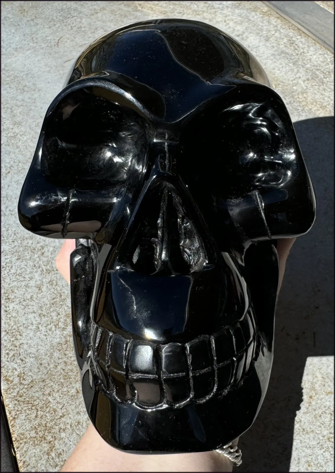 LifeSize BLACK OBSIDIAN Crystal Skull - Protection, Grounding - 10lbs 