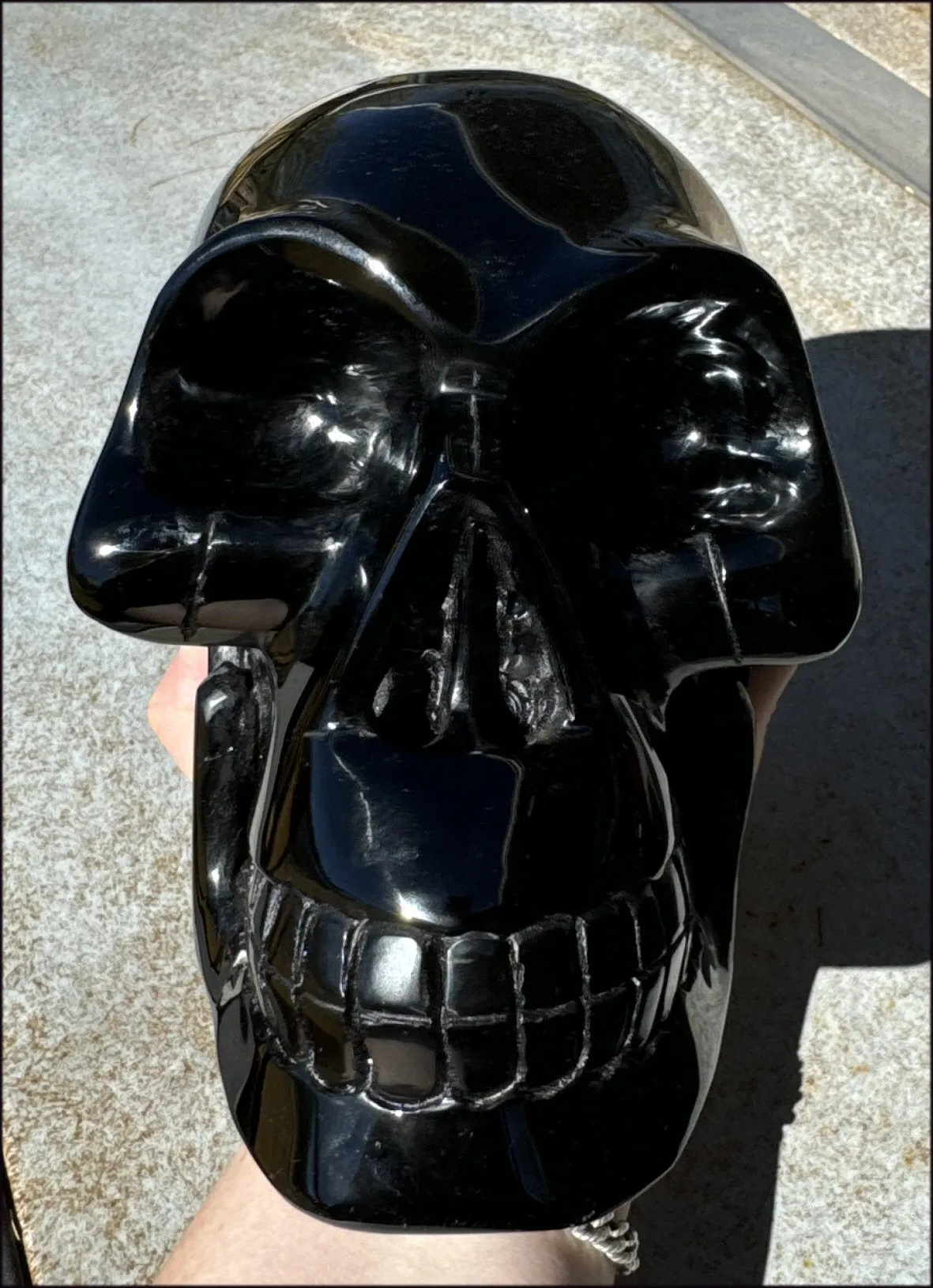 LifeSize BLACK OBSIDIAN Crystal Skull - Protection, Grounding - 10lbs 