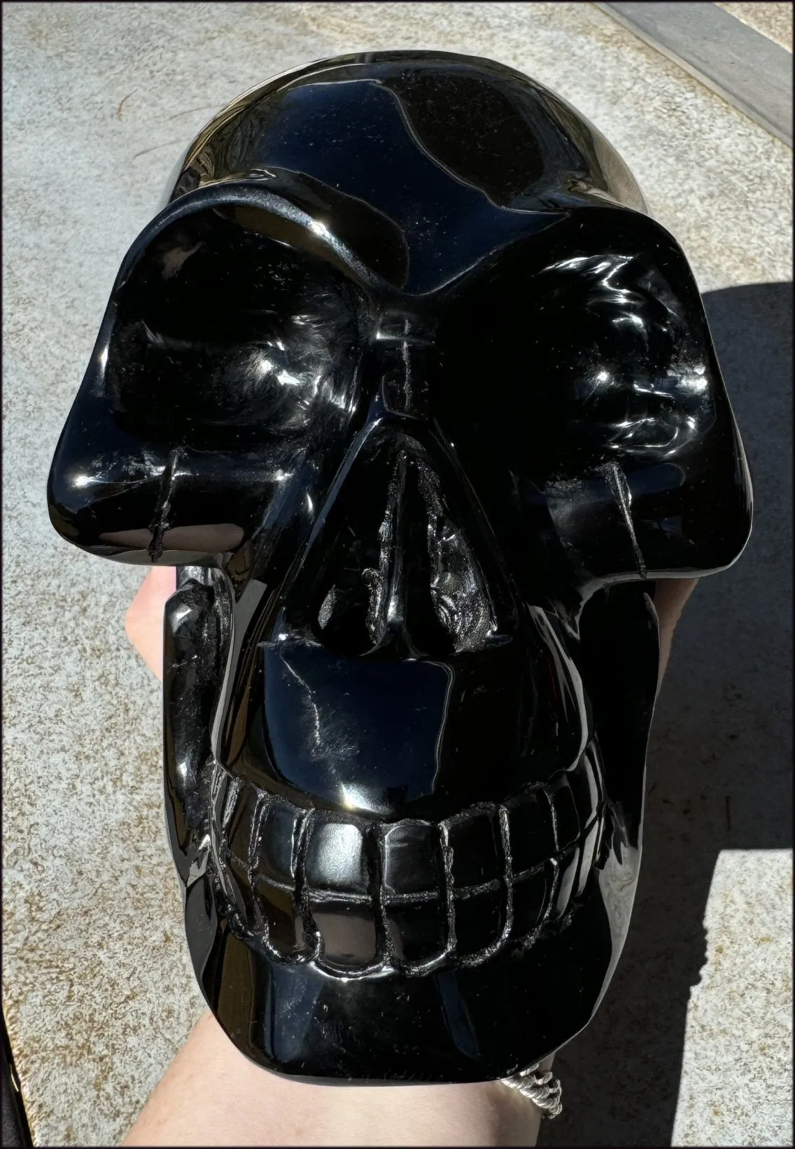 LifeSize BLACK OBSIDIAN Crystal Skull - Protection, Grounding - 10lbs 