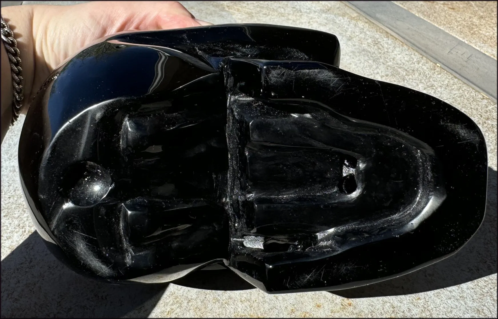 LifeSize BLACK OBSIDIAN Crystal Skull - Protection, Grounding - 10lbs 