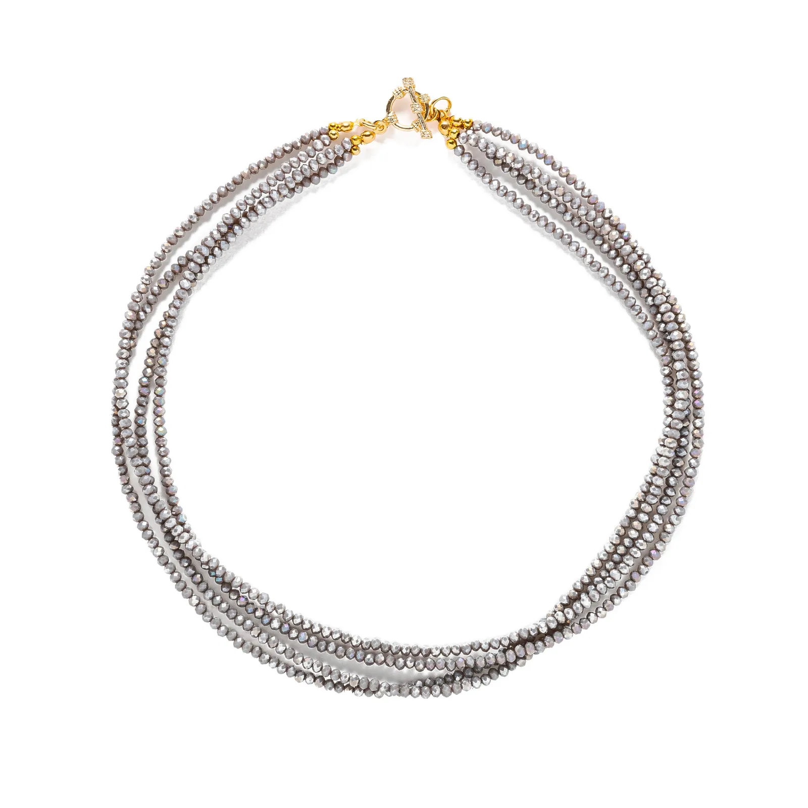 Light Gray Crystal Bead Necklace