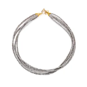 Light Gray Crystal Bead Necklace