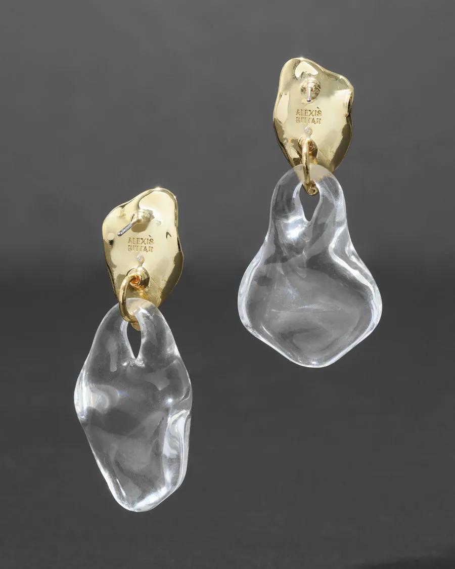 Liquid Lucite Wafer Earring