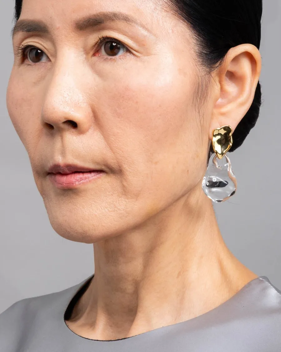Liquid Lucite Wafer Earring