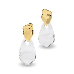 Liquid Lucite Wafer Post Earring
