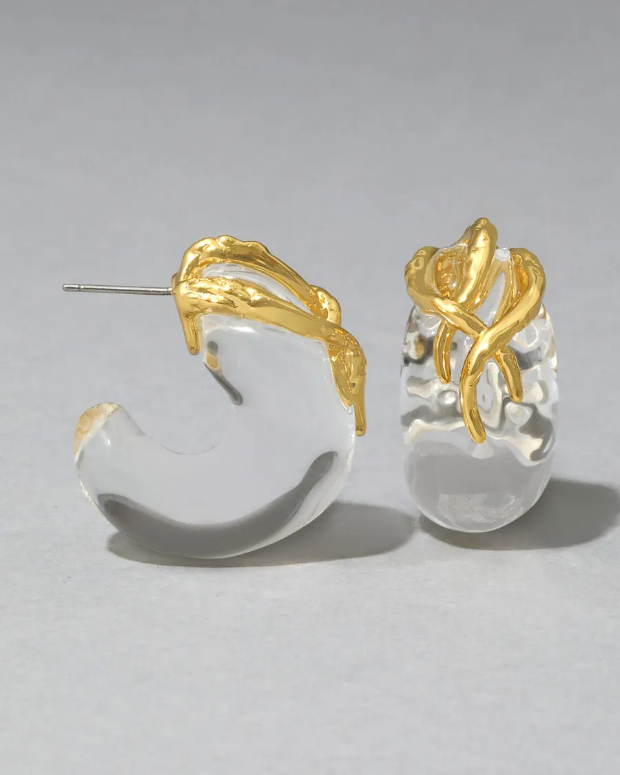 LIQUID VINE LUCITE SMALL HOOP EARRING