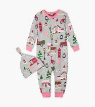 Little Blue House Pj's - Christmas Village - 12-18m