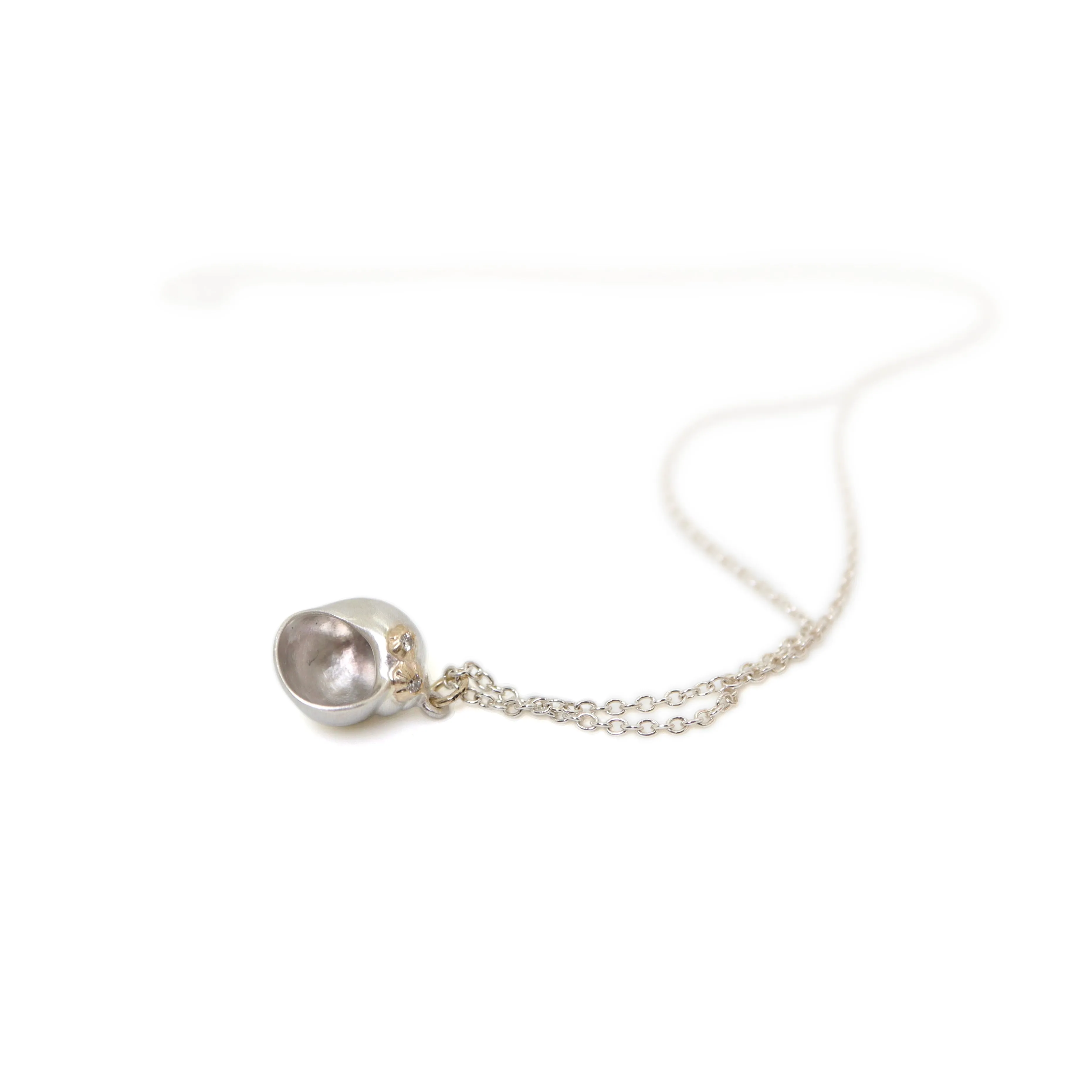 Little Moon Snail Necklace with Diamond Barnacles