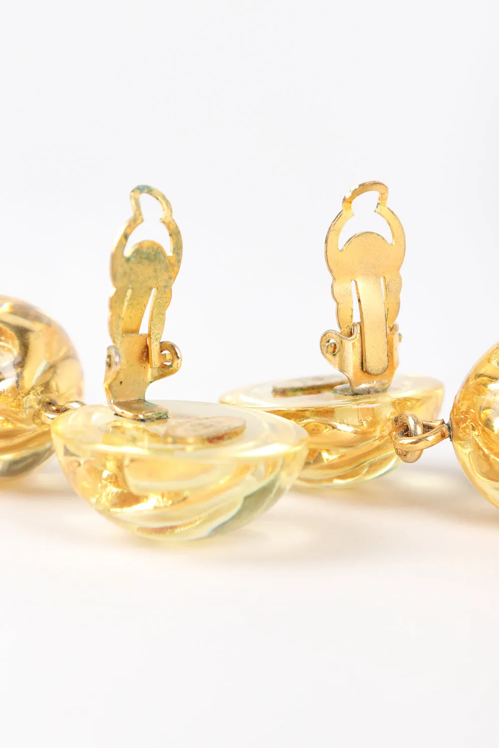 Logo Lucite CC Ball Drop Earrings