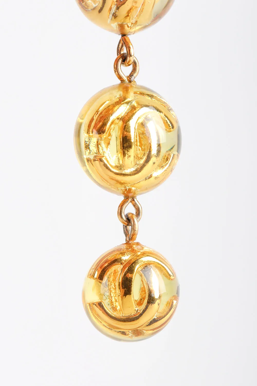 Logo Lucite CC Ball Drop Earrings