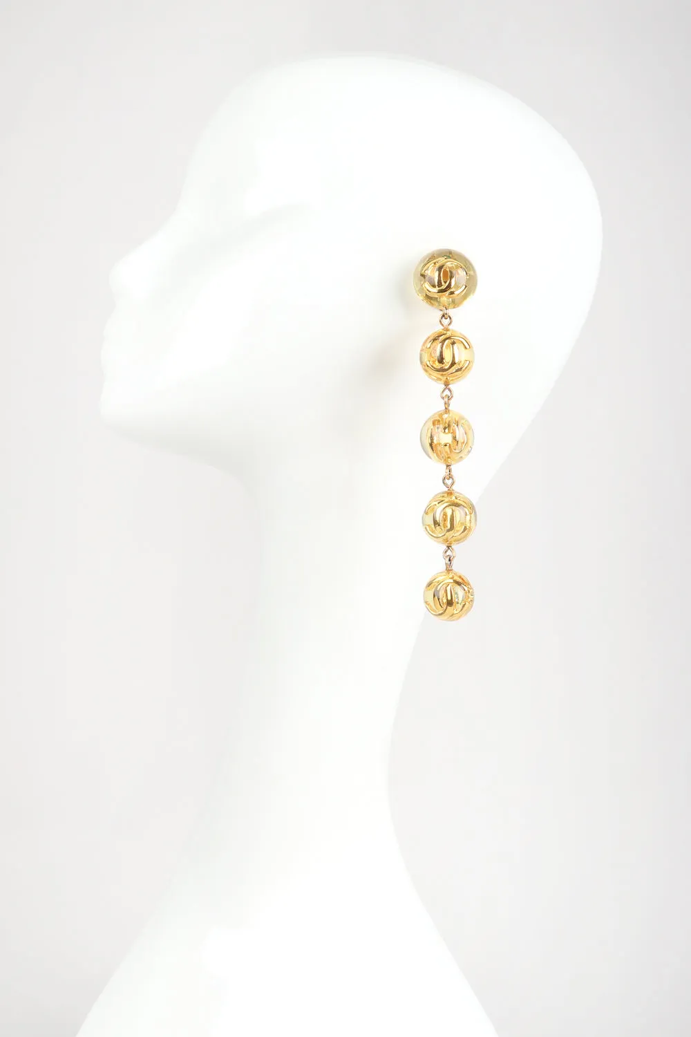 Logo Lucite CC Ball Drop Earrings