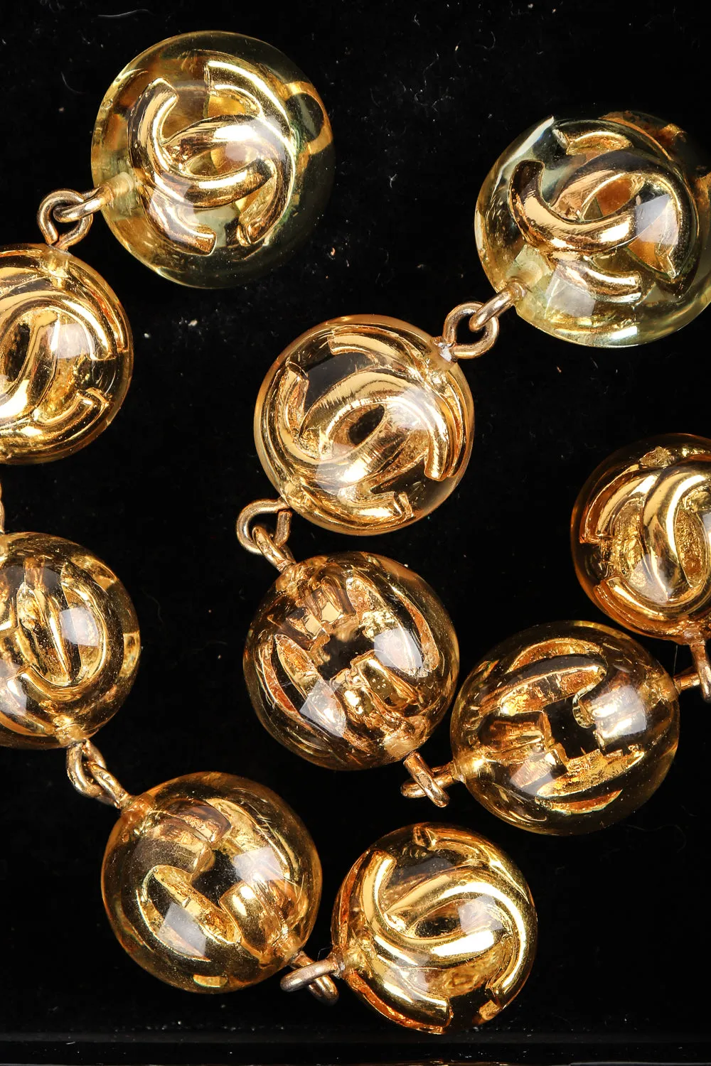 Logo Lucite CC Ball Drop Earrings