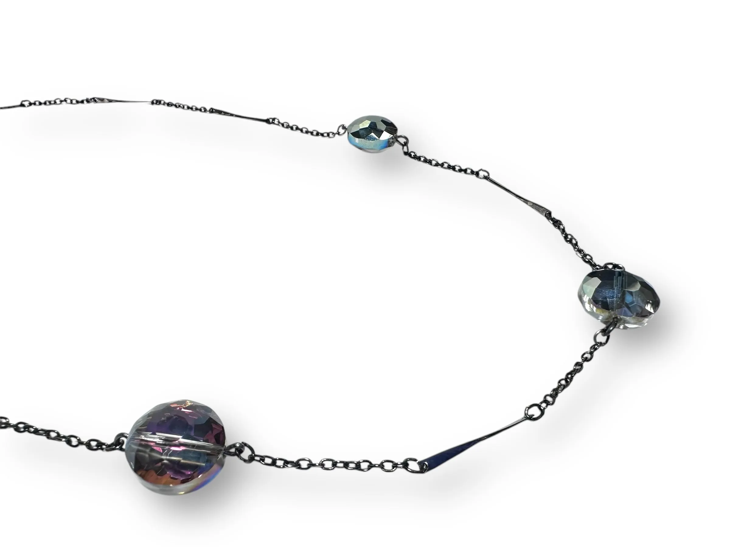 Long Triple Crystal Necklace