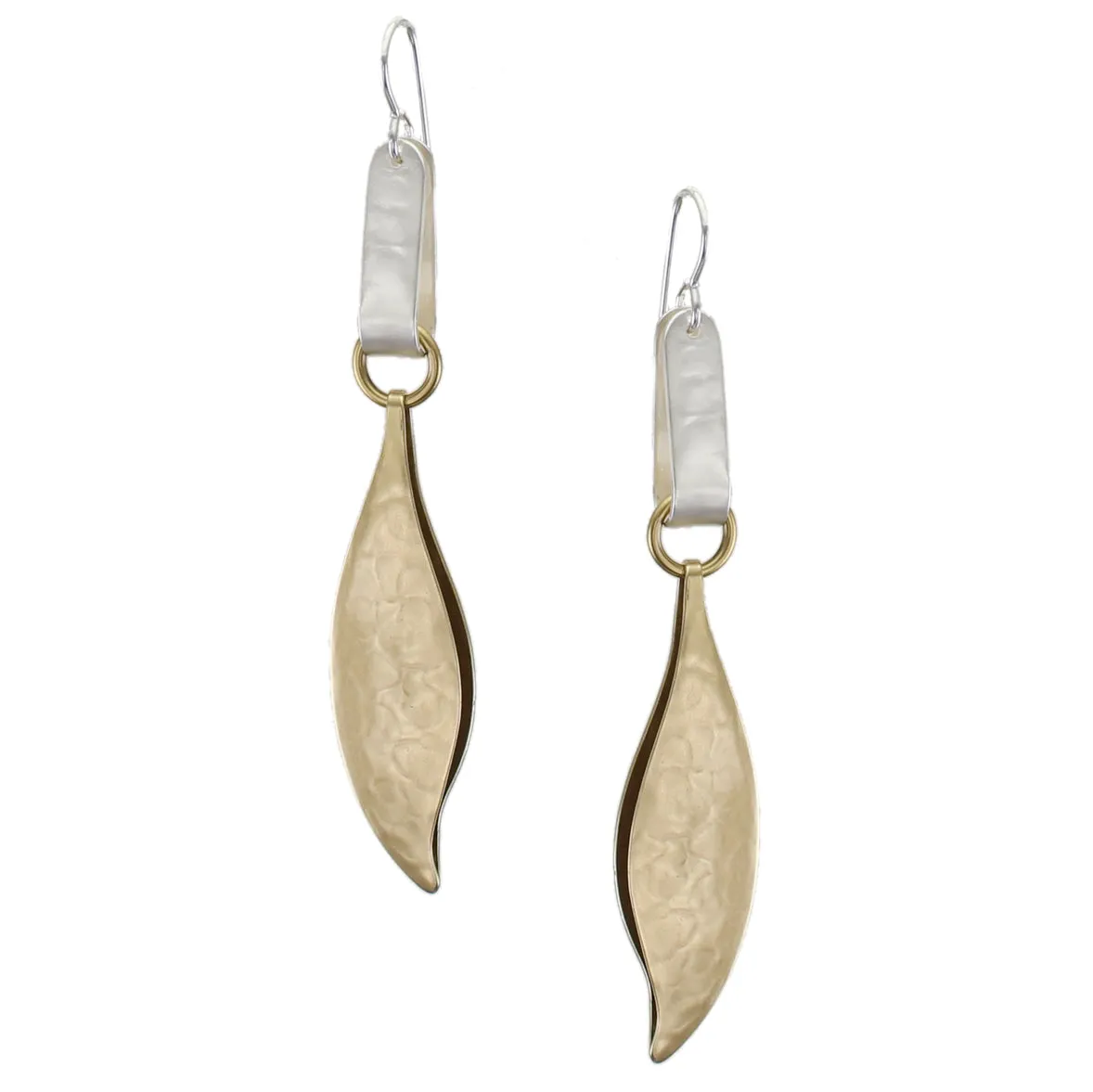 Loop with Long Folded Leaf Wire Earring