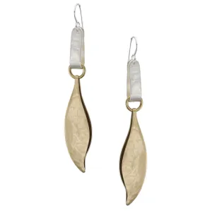 Loop with Long Folded Leaf Wire Earring