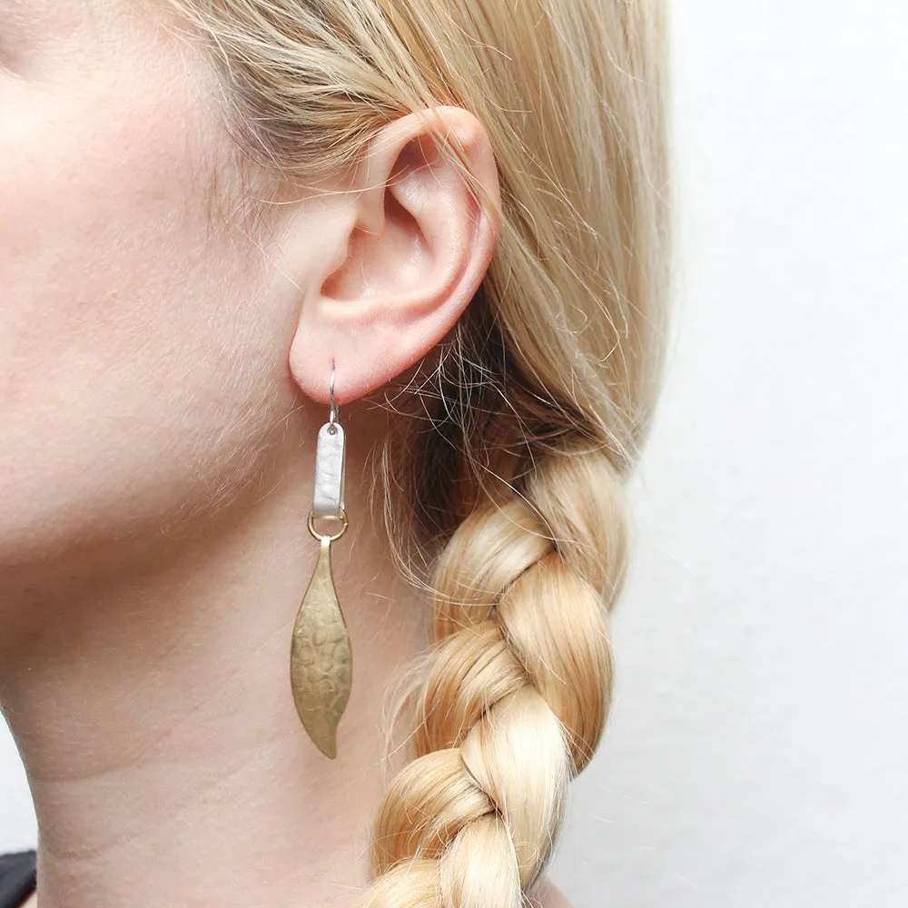 Loop with Long Folded Leaf Wire Earring