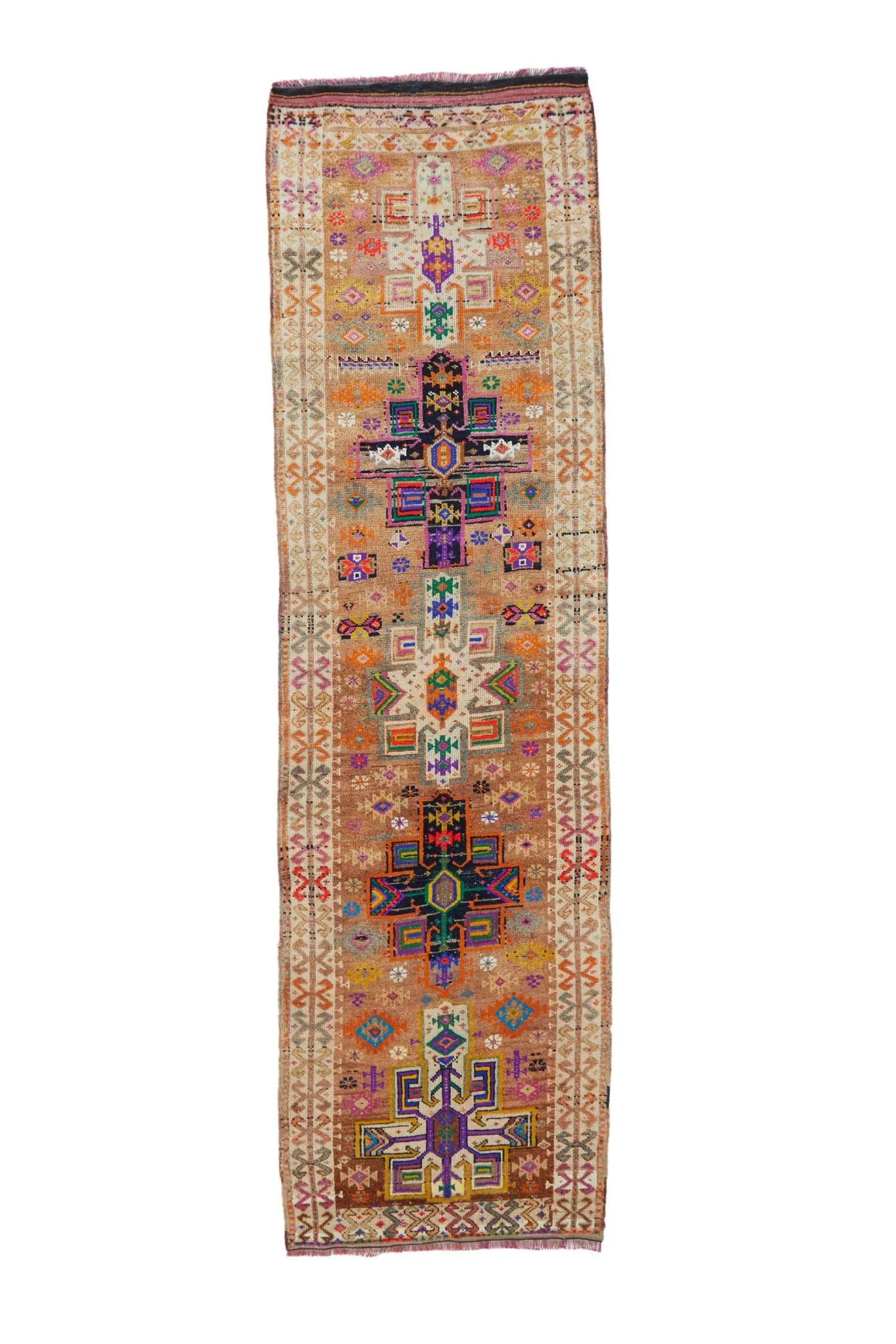 'Lottie' Vintage Turkish Runner Rug - 3'3" x 11'5"