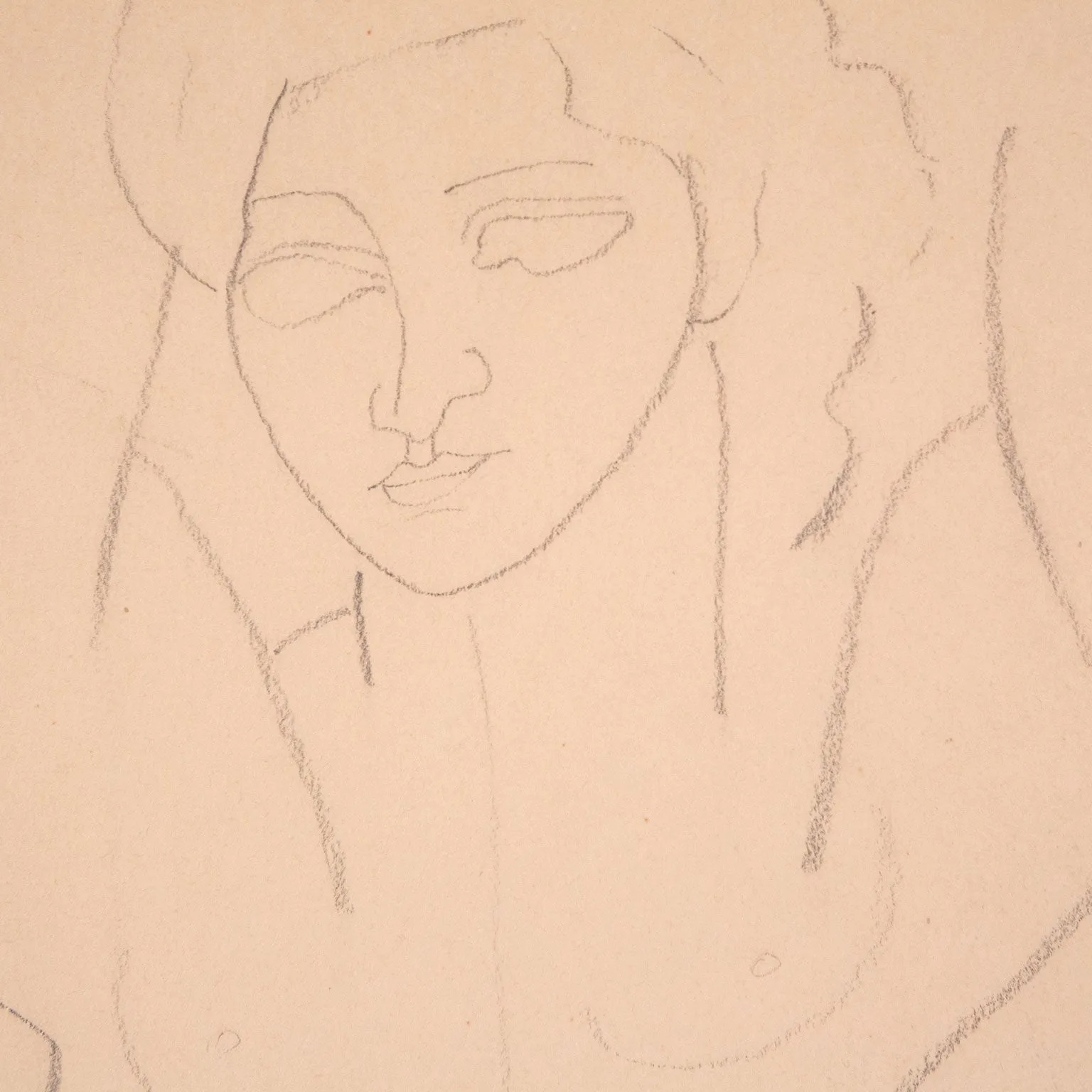 LOUISE NEVELSON "FOLDED NUDE" DRAWING, 1930