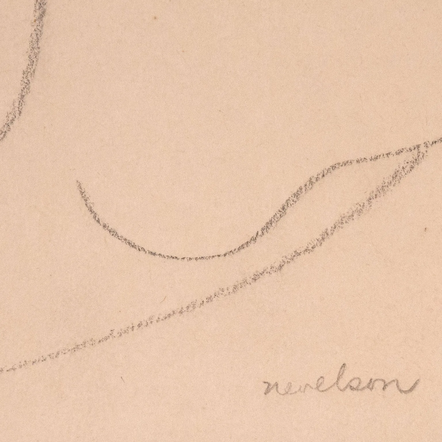 LOUISE NEVELSON "FOLDED NUDE" DRAWING, 1930