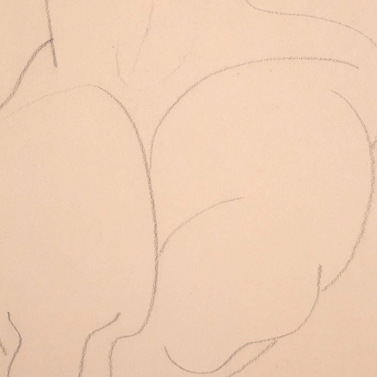 LOUISE NEVELSON "FOLDED NUDE" DRAWING, 1930