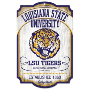 LSU Tigers Wood Sign - College Vault