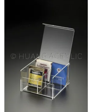 LUCITE 4-COMPARTMENT TEA BAG BOX