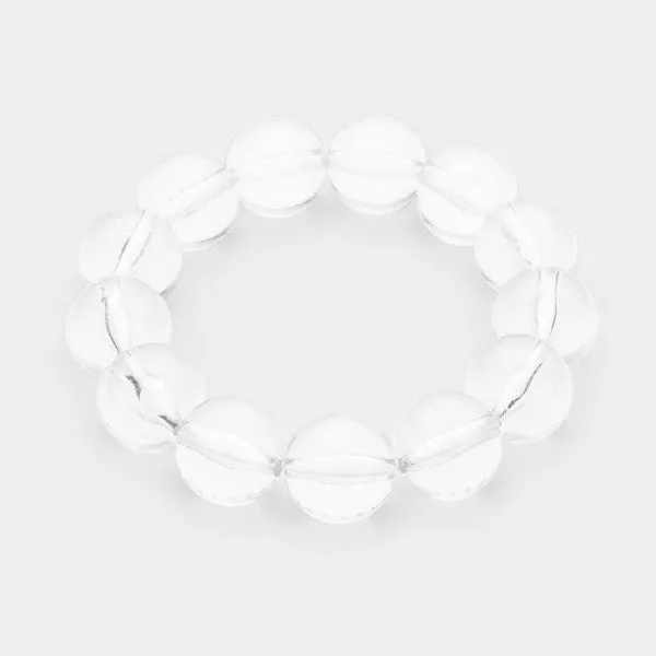 Lucite Clear Ball Stretch Bracelet
