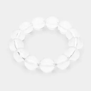 Lucite Clear Ball Stretch Bracelet